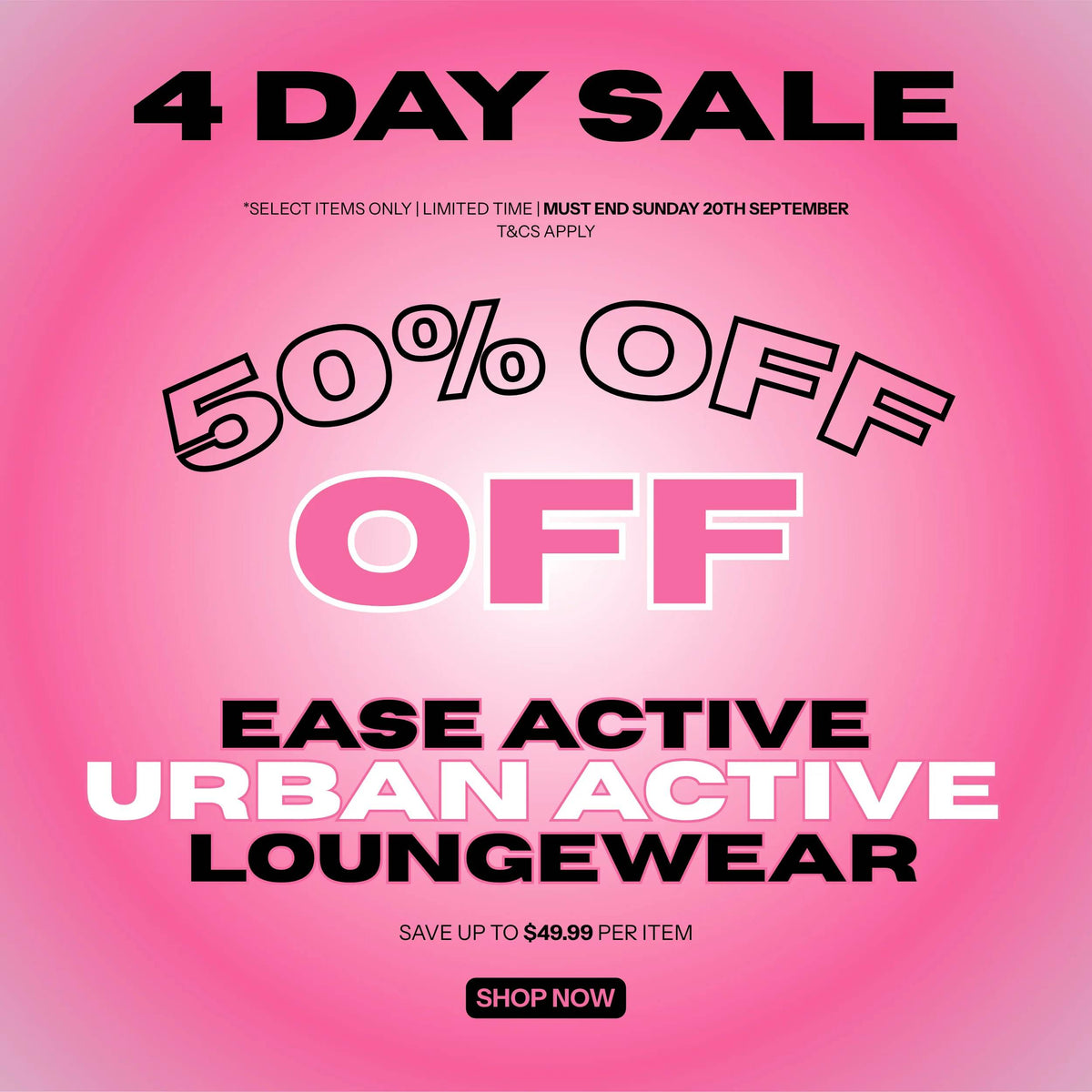 4 Day Sale banner - Urban Active