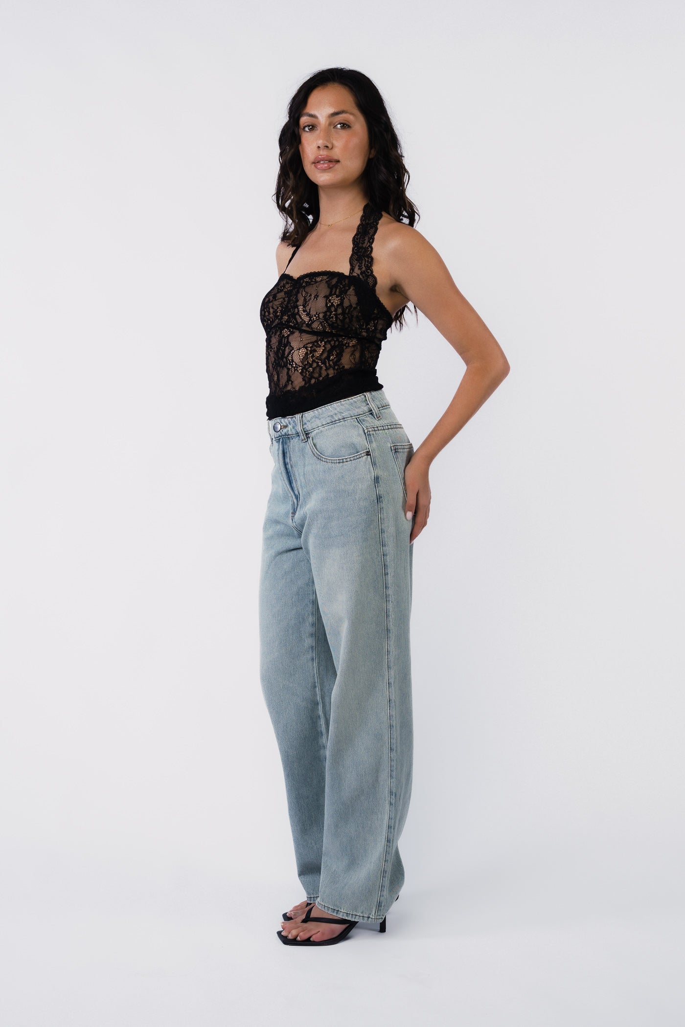 Zariah Halter Lace Top