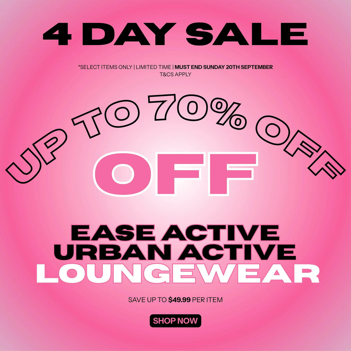 4 Day Sale banner - Loungewear