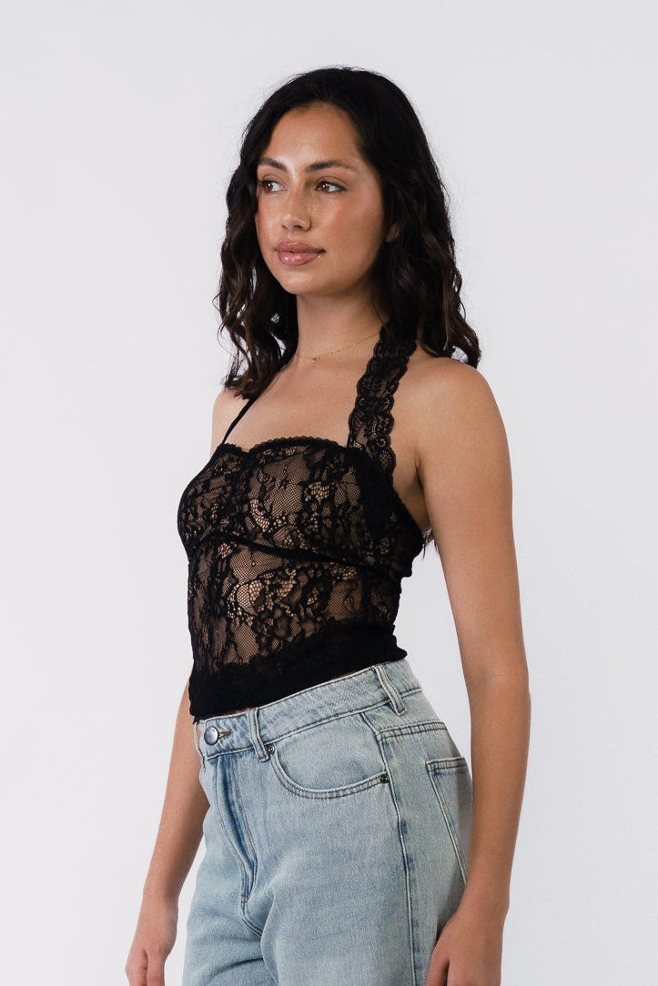 Zariah Halter Lace Top